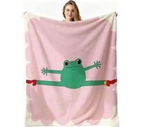 Nuphtun Blanket King Size Pink Frog, Premium Flannel Throw Blanket 86x94 Inches | Fits King Size Beds as Topper or Warm Layer, Complete Coverage, Hotel Luxury at Home, AW3258