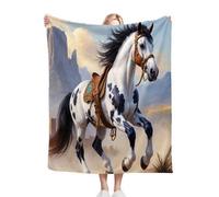 Nuphtun Blanket King Size White Horse, Premium Duvet-Sized Flannel Throw Blanket 86x94 Inches | Fits King Size Beds as Topper or Warm Layer, Complete Coverage, Hotel Luxury at Home M141-