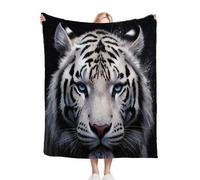 Nuphtun Blanket King Size White Tiger, Premium Flannel Throw Blanket 86x94 Inches | Fits King Size Beds as Topper or Warm Layer, Complete Coverage, Hotel Luxury at Home, AQ750