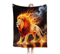 Nuphtun Blanket Throw 220x240 Animal Lion, Premium Flannel Bed Blanket 220x240 cm | Fits King Size Beds, Plush, Designed as a Duvet Alternative for Hotel-Quality Sleep, Ultimate Warmth D348