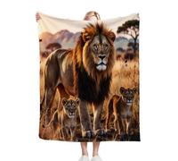 Nuphtun Blanket Throw 220x240 Animal Lion, Premium Flannel Bed Blanket 220x240 cm | Fits King Size Beds, Plush, Designed as a Duvet Alternative for Hotel-Quality Sleep, Ultimate Warmth D244