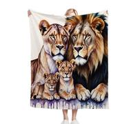 Nuphtun Blanket Throw 220x240 Animal Lion, Premium Flannel Bed Blanket 220x240 cm | Fits King Size Beds, Plush, Designed as a Duvet Alternative for Hotel-Quality Sleep, Ultimate Warmth D228