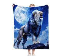 Nuphtun Blanket Throw 220x240 Animal Lion, Premium Flannel Bed Blanket 220x240 cm | Fits King Size Beds, Plush, Designed as a Duvet Alternative for Hotel-Quality Sleep, Ultimate Warmth D264