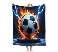 Nuphtun Blanket Throw 220x240 Football, Premium Flannel Bed Blanket 220x240 cm | Fits King Size Beds, Plush, Designed as a Duvet Alternative for Hotel-Quality Sleep & Ultimate Warmth A2