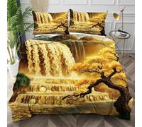 Nuphtun Double Duvet Cover Set Purple Moon, 3D Printed Double Quilt Cover for Room Decor Easy Manage Comforter Cover with Zipper for Kid, Adult + 2 Pillowcases 50x75 cm,AW3903