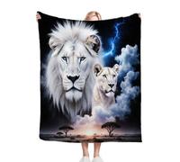 Nuphtun Flannel Blanket 230 x 270 Animal Lion, Extra Large Throw 230x270 cm | Fits Super King Beds, Versatile as a Bedspread, Picnic Mat or Floor Rug, Delivering Unrivalled Cosiness D252