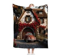 Nuphtun Flannel Blanket Thick 150 x 200 House, Throw Blanket 150x200 cm | Double Bed Size, Machine Washable, Ideal as a Duvet Topper or Large Couch Throw, Perfect for Sharing Warmth B328