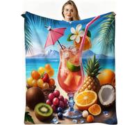 Nuphtun Kids Throw Blankets Unisex 30x40 Inch Blue Juice, Ultra-Soft Microfibre Flannel Throw Blanket Compact for Sofa, Car Travel, Lightweight Comfort, Multiple 3D Designs, AW332