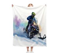 Nuphtun Kids Throw Blankets Unisex 30x40 Inch Blue Ski Car, Ultra-Soft Microfibre Flannel Throw Blanket Compact for Sofa, Car Travel, Lightweight Comfort, Multiple 3D Designs, AQ2210