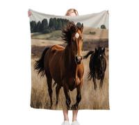 Nuphtun Kids Throw Blankets Unisex 30x40 Inch Brown Galloping Horse, Ultra-Soft Microfibre Flannel Throw Blanket Compact for Sofa, Car Travel, Lightweight Comfort, Multiple 3D Designs, AQ2252