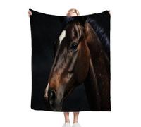 Nuphtun Kids Throw Blankets Unisex 30x40 Inch Brown Horse, Ultra-Soft Microfibre Flannel Throw Blanket Compact for Sofa, Car Travel, Lightweight Comfort, Multiple 3D Designs, AQ2162