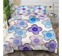 Nuphtun King Bedspread Set Colorful Flower, Anti-Wrinkle Microfibre King Duvet Cover for Bedroom, Comfy Smooth Bedding Set for Holiday Birthday + 2 Pillowcases 50x75 cm,AQ8062