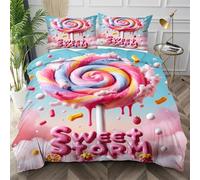Nuphtun King Bedspread Set Pink Candy, Anti-Wrinkle Microfibre King Duvet Cover for Bedroom, Comfy Smooth Bedding Set for Holiday Birthday + 2 Pillowcases 50x75 cm,AQ8386