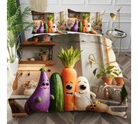 Nuphtun King Quilt Cover Colourful Carrots, Luxury Microfiber King Bedspread Set with Four Corner Ties, Bedding Set for Your Family Friends + 2 Pillowcases 50x75 cm,AQ8483