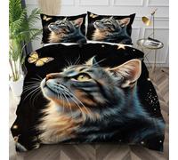 Nuphtun King Quilt Cover Yellow Butterfly, Luxury Microfiber King Bedspread Set with Four Corner Ties, Bedding Set for Your Family Friends + 2 Pillowcases 50x75 cm,AW581