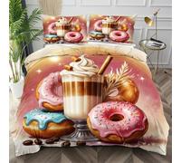 Nuphtun Super King Duvet Cover Set Yellow Ice Cream, Lightweight Super King Comforter Cover for Teens, Comfy Microfibre Bedding Set with Zipper Closure + 2 Pillowcases 50x75 cm,AQ8994