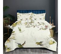Nuphtun Super King Size DuvetWhite Swallow, 3D Printed Bedding Comforter Super King Size 94 x 102 Inches, Brushed Microfiber Quilt with 2 Pillowcases