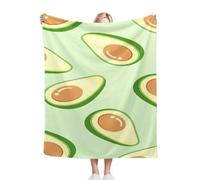 Nuphtun Throw Blanket Double Size Avocado, 3D Flannel Blanket 86x94 Inches | Large Sharing Throw for Double Beds, Couches, Ensures Full Coverage and Shared Warmth, Versatile Decor E173