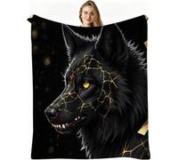Nuphtun Throw Blanket Double Size Grey Adult Wolf, 3D Flannel Blanket 60x80 Inch | Large Sharing Throw for Double Bed & Couch, Full Coverage Warmth, Versatile Home Decor, AW4469