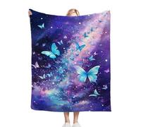 Nuphtun Throw Blanket Double Size Purple Butterfly, 3D Flannel Blanket 86x94 Inches | Large Sharing Throw for Double Beds, Couches, Ensures Full Coverage and Shared Warmth, Versatile Decor E203