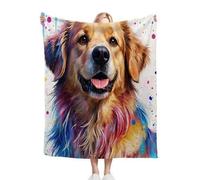 Nuphtun Throw Blanket Double Size Yellow Dogs, 3D Flannel Blanket 60x80 Inch | Large Sharing Throw for Double Bed & Couch, Full Coverage Warmth, Versatile Home Decor, AQ6323