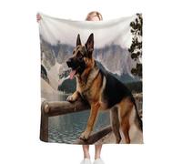 Nuphtun Throw Blanket Double Size Yellow Sheepdog, 3D Flannel Blanket 60x80 Inch | Large Sharing Throw for Double Bed & Couch, Full Coverage Warmth, Versatile Home Decor, AQ2249