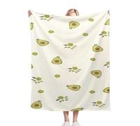 Nuphtun Throw Blankets 130x150 Avocado, 3D Printed Flannel Blanket 130x150 cm | Single Bed Size, All-Season Use for Dorms, Bedrooms, Lounging, Offers Warmth and Home Decor E52