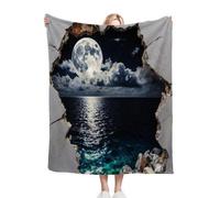 Nuphtun Throw Blankets 40x50 Inch Black 3D Night Sky, Plush 3D Printed Flannel Blanket Throw for Couches, Single Bed Layer, Machine Washable, Vibrant Patterns for Stylish, AQ2025