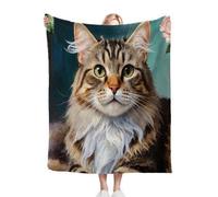 Nuphtun Throw Blankets 40x50 Inch Brown Cat, Plush 3D Printed Flannel Blanket Throw for Couches, Single Bed Layer, Machine Washable, Vibrant Patterns for Stylish, AQ2289
