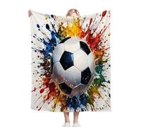 Nuphtun Throw Blankets 40x50 Inch Colourful Football, Plush 3D Printed Flannel Blanket Throw for Couches, Single Bed Layer, Machine Washable, Vibrant Patterns for Stylish, AQ2019