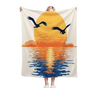 Nuphtun Throw Blankets 40x50 Inch Orange Sunset, Plush 3D Printed Flannel Blanket Throw for Couches, Single Bed Layer, Machine Washable, Vibrant Patterns for Stylish, AQ2427