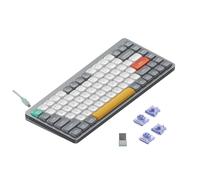 nuphy Air75 V2 Portable 75% Mechanical Keyboard,Wireless Keyboard,Supports Bluetooth/2.4G/USB-C RGB Bluetooth Keyboards,Compatible with Windows/Mac OS/Linux Systems Grey-Gateron Wisteria Switch