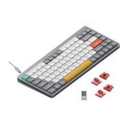 Nuphy Air75 v2 QMK/VIA Mechanical Keyboard, 75% Low Profile Wireless Keyboard, Bluetooth 5.1, 2.4GHz and Wired Connection, Compatible with Windows and Mac OS - Lunar Gray Switch Cowberry