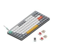 Nuphy Air75 v2 QMK/VIA Mechanical Keyboard, 75% Low Profile Wireless Keyboard, Bluetooth 5.1, 2.4GHz and Wired Connection, Compatible with Windows and Mac OS - Lunar Gray (Red 2.0)