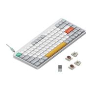 nuphy Air75 V2 Wireless Mechanical Keyboard, 84 Keys RGB Hot-Swap Keyboard, Supports Bluetooth 5.1, 2.4G and Wired Connection C for PC/Laptop/Windows/Mac-White Gateron Brown Switch