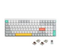 Nuphy Air96 v2 Mechanical Keyboard QMK/VIA, 96% Low Profile Wireless Keyboard, Bluetooth 5.1, 2.4GHz & Wired Connection, Compatible with Windows and Mac OS Systems - Ionic White Switch Brown