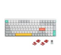 nuphy Air96 v2 QMK/Via Mechanical Keyboard, 96% Low-Profile Wireless Keyboard, Bluetooth 5.1, 2.4GHz and Wired Connection, Compatible with Windows and Mac OS Systems - Ionic White Switch Cowberry