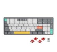 nuphy Air96 V2 Wireless Mechanical Keyboard,100 Keys RGB Backlit Keyboard,Supports Bluetooth 5.1,2.4G and Wired Connection,for PC/Laptop/Windows/Mac -Grey Gateron Cowberry Switch