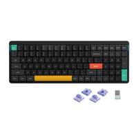 nuphy Air96 V2 Wireless Mechanical Keyboard,100 Keys RGB Backlit Keyboard,Supports Bluetooth 5.1,2.4G and Wired Connection,for PC/Laptop/Windows/Mac -Black Gateron Wisteria Switch