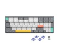 nuphy Air96 V2 Wireless Mechanical Keyboard,100 Keys RGB Backlit Keyboard,Supports Bluetooth 5.1,2.4G and Wired Connection,for PC/Laptop/Windows/Mac -Grey Gateron Wisteria Switch