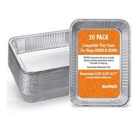 NUPICK 20-Pack Drip Pan Liners for Ninja OG850/OG951 Woodfire Outdoor Grill & Smoker, Grease Tray Compatible with OG800 and OG900 Series