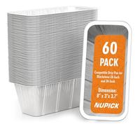 NUPICK 60-Pack Blackstone Griddle Accessories, 5017 Grease Cup Liner for Blackstone 17"/22"/30"/28"/36" Griddle, Drip Pan Grease Catcher Cup Liner, Disposable Aluminum Foil Drip Pan Liner