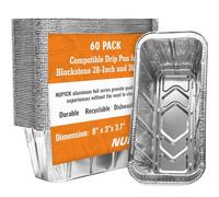 NUPICK 60-Pack Blackstone Griddle Accessories, 5017 Grease Cup Liner for Blackstone 17"/22"/30"/28"/36" Griddle, Drip Pan Grease Catcher Cup Liner, Disposable Aluminum Foil Drip Pan Liner