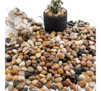 NUPICK 6lb River Rocks for Plants Indoor, 3/8 Inch Mixed Pebbles for Vase Fillers, Decorative Pea Gravel for Fish Tank, Natural Polished Stones for Succulent, Bonsai, Landscaping, Bird Baths
