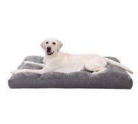 NUPIDA Dog Bed for Crate for Large Dog, Machine Washable XL Crate Bed Plush Pet Kennel Pad with Non-Slip Bottom, Pet Sleeping Mat, 41x27 inch, Dark Gray