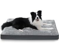 NUPIDA Dog Crate Bed Waterproof Deluxe Plush Dog Beds with Removable Washable Cover Anti-Slip Bottom Pet Sleeping Mattress for Large, Medium, Jumbo, Small Dogs, 35 x 22 inch, Gray