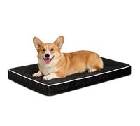 NUPIDA Orthopedic Dog Beds Large Sized Dog Waterproof Pet Kennel Pad with Removable Washable Cover and Non-Slip Bottom, 35x23 Inch, Black