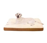 NUPIDA Washable Dog Bed for Large Dog, XL Crate Bed Plush Pet Kennel Pad with Non-Slip Bottom, Pet Sleeping Mat, 41x27 inch, Khaki