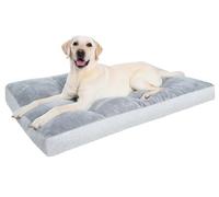 NUPIDA Washable Dog Bed for Large Dog, XL Crate Bed Plush Pet Kennel Pad with Non-Slip Bottom, Pet Sleeping Mat, 41x27 inch, Light Gray