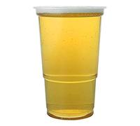 Nupik Disposable Pint Tumblers 20oz Lined and CE - Case of 1000 - Plastic Flexi Glasses for Outdoor Catering
